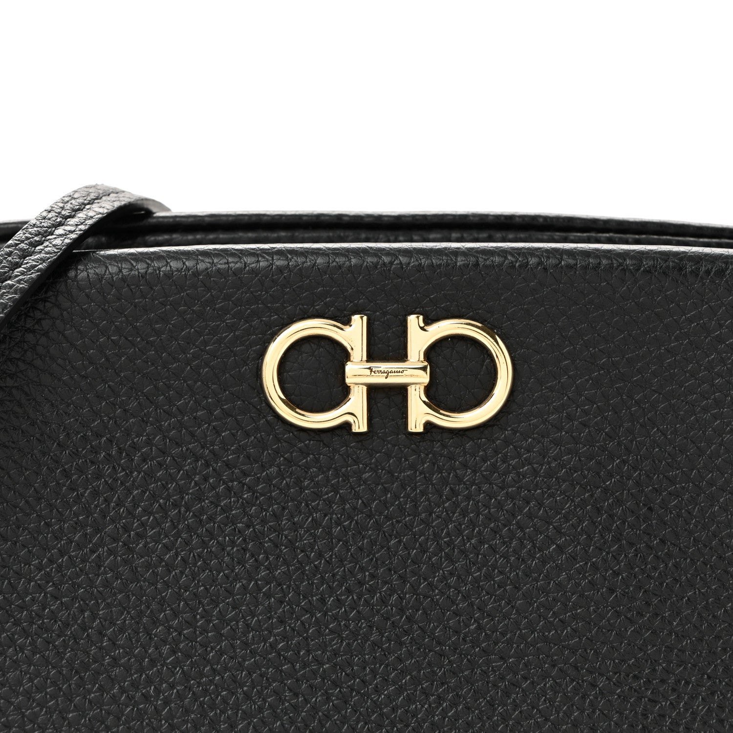 Salvatore Ferragamo Calfskin Small Gancini Crossbody Black 1832829