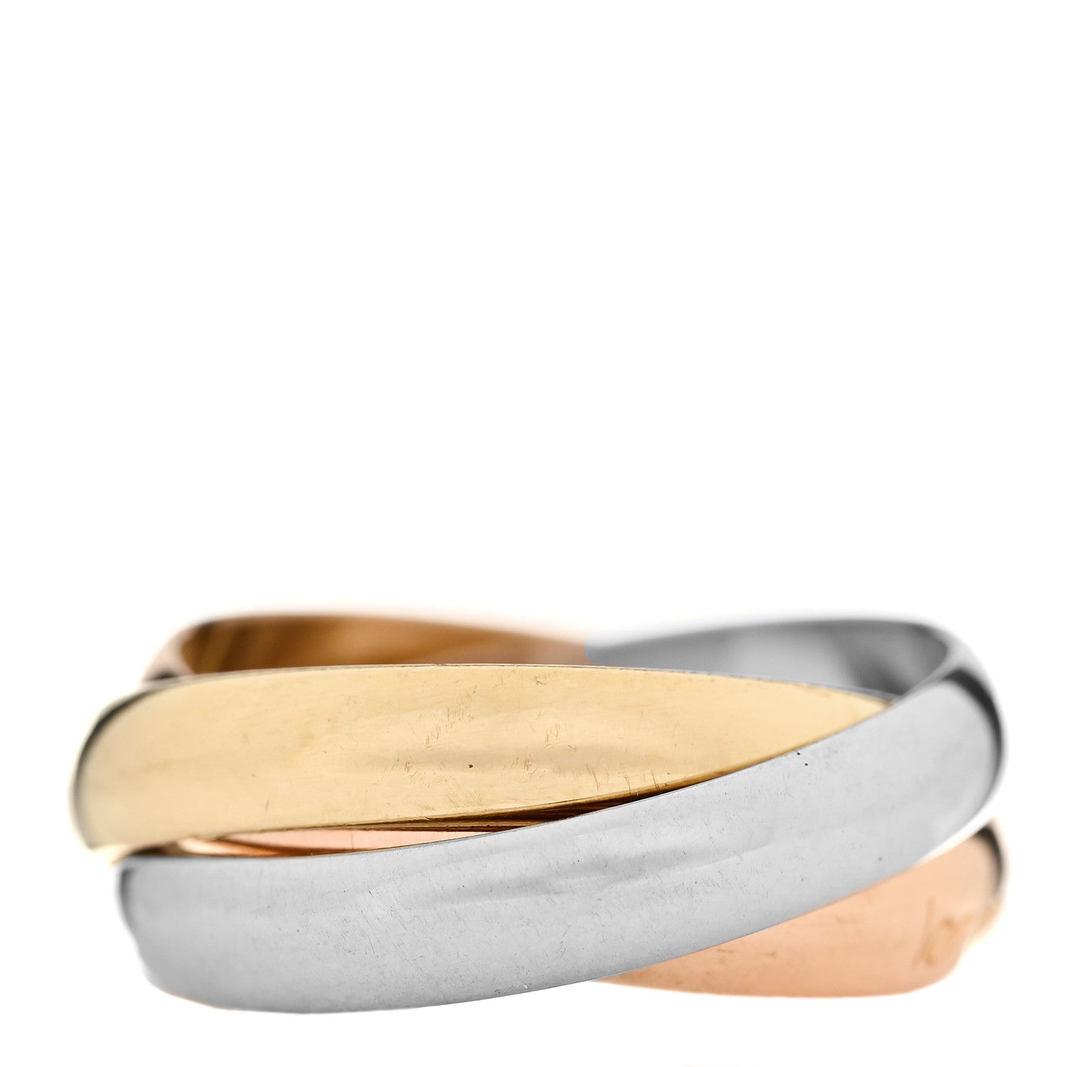 Cartier 18K Pink Yellow White Gold Classic Les Must De Cartier Trinity Ring 51 5.75 3 of 5