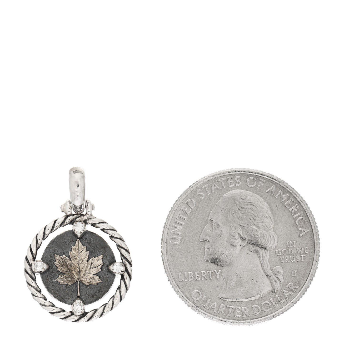 Sterling Silver Diamond Canada Charm Enhancer Pendant