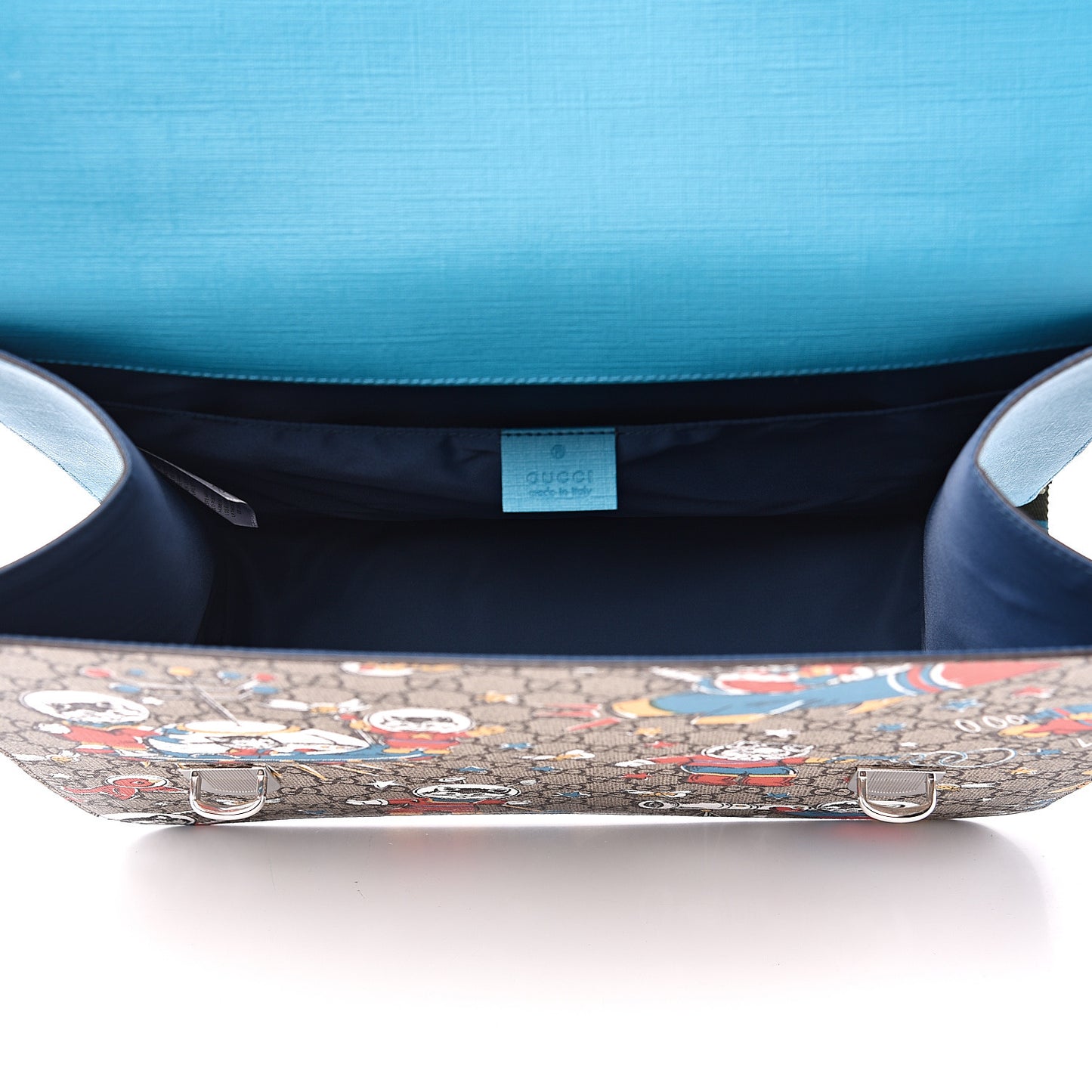 GG Supreme Monogram Space Cats Childrens Backpack Blue