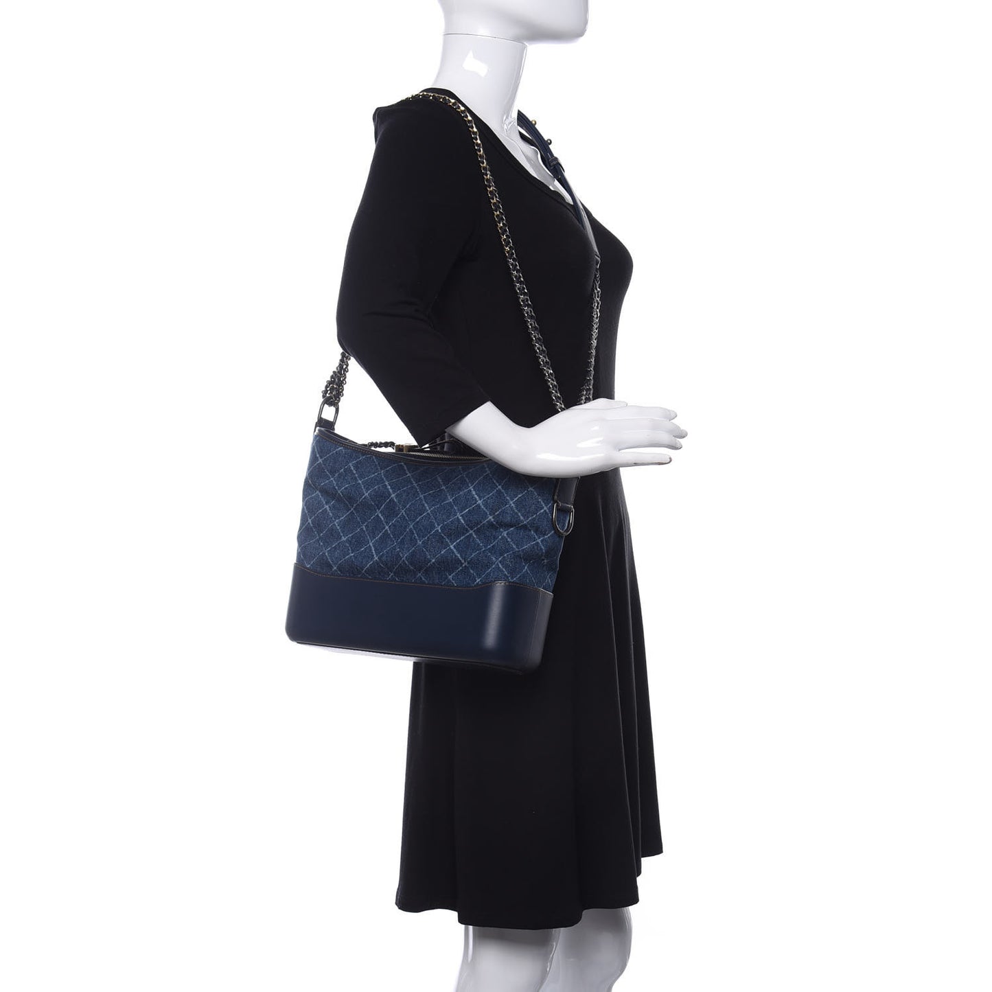 Denim Calfskin Medium Gabrielle Hobo Blue
