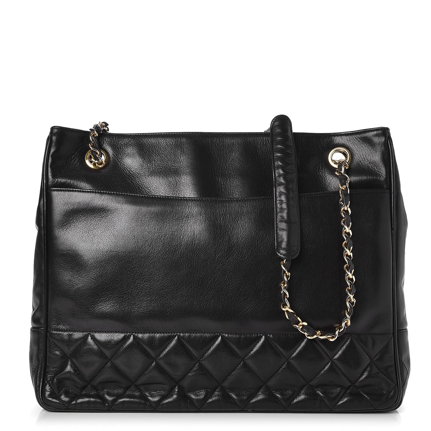 Lambskin Shopping Tote Black