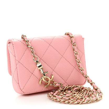 Chanel Caviar Quilted Mini Chain Belt Bag Light Pink 3 of 12
