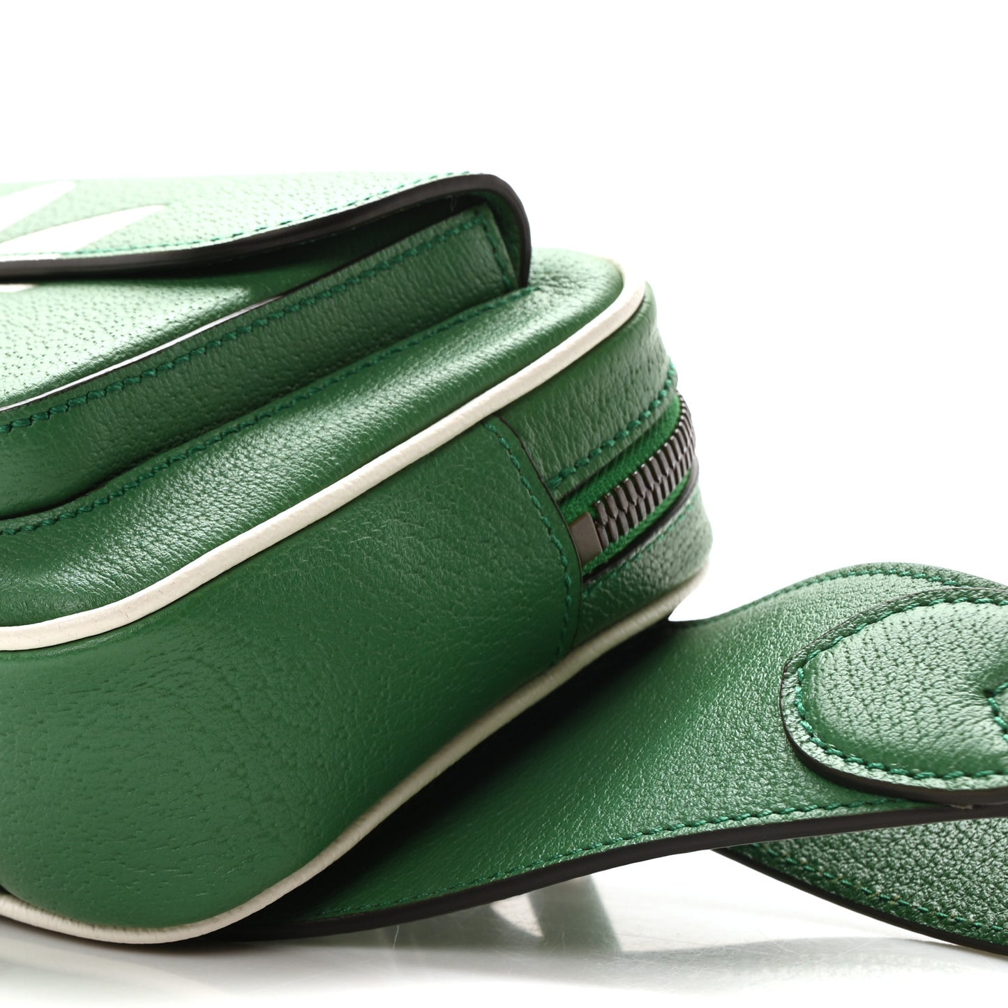 X ADIDAS Textured Dollar Calfskin Belt Bag Green