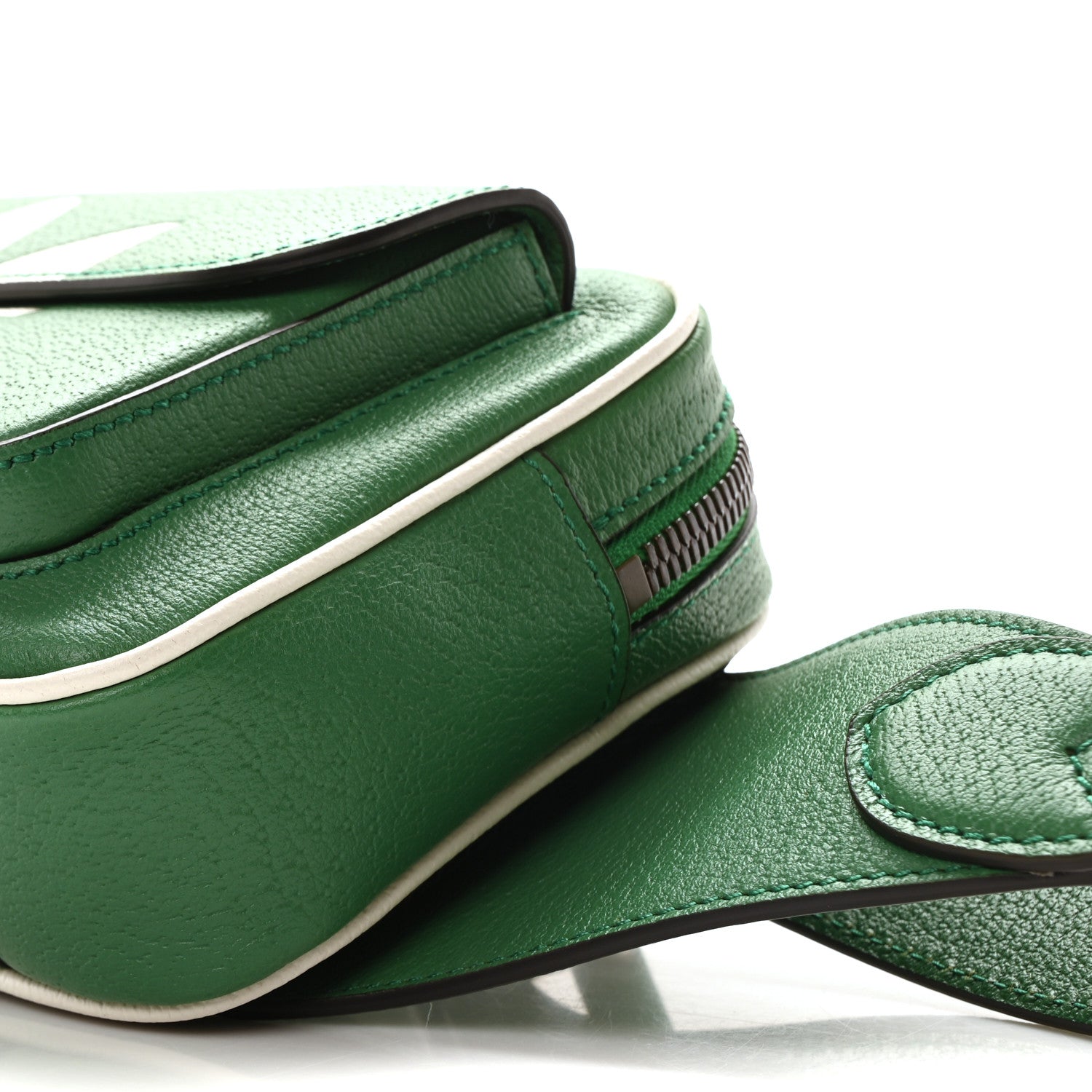 Gucci X ADIDAS Textured Dollar Calfskin Belt Bag Green 10 of 10