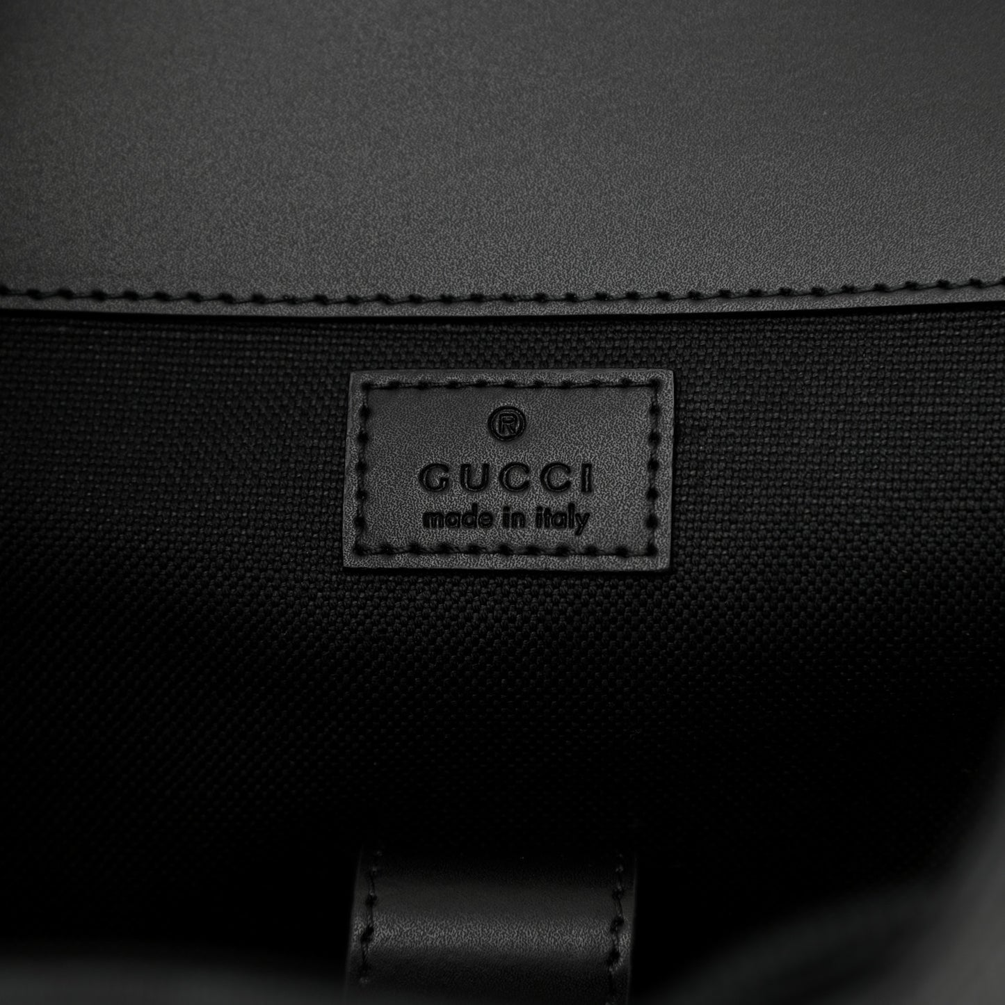 Soft GG Supreme Monogram Appia Calfskin Web Double Buckle Backpack Black