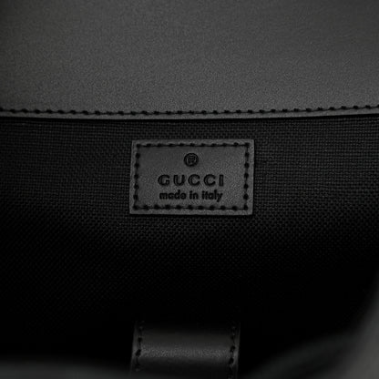 Gucci Soft GG Supreme Monogram Appia Calfskin Web Double Buckle Backpack Black 6 of 10