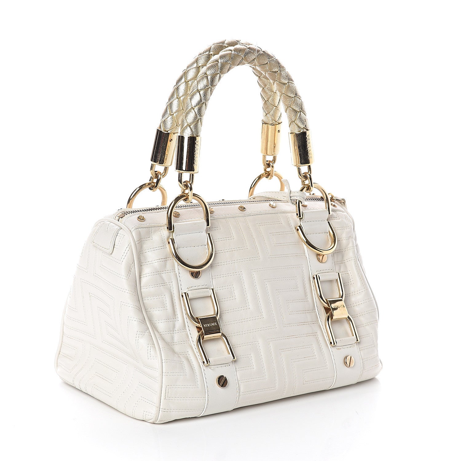 Versace Nappa Barocco Couture Snap Out Of It Bag White 2 of 7