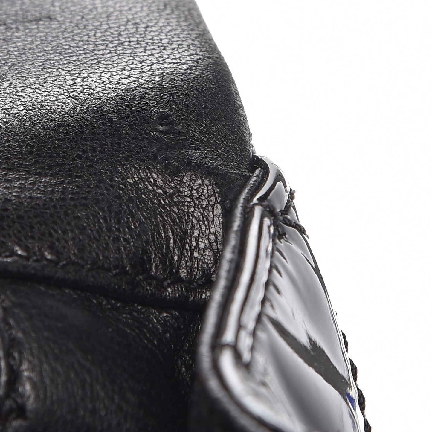 Patent Quilted Jumbo Single Flap Black