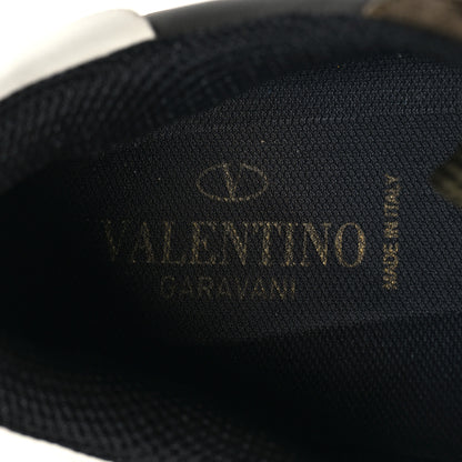 Valentino Garavani Nappa Suede Camouflage Womens Rockrunner Sneakers 40 Kaki Platine 9 of 9