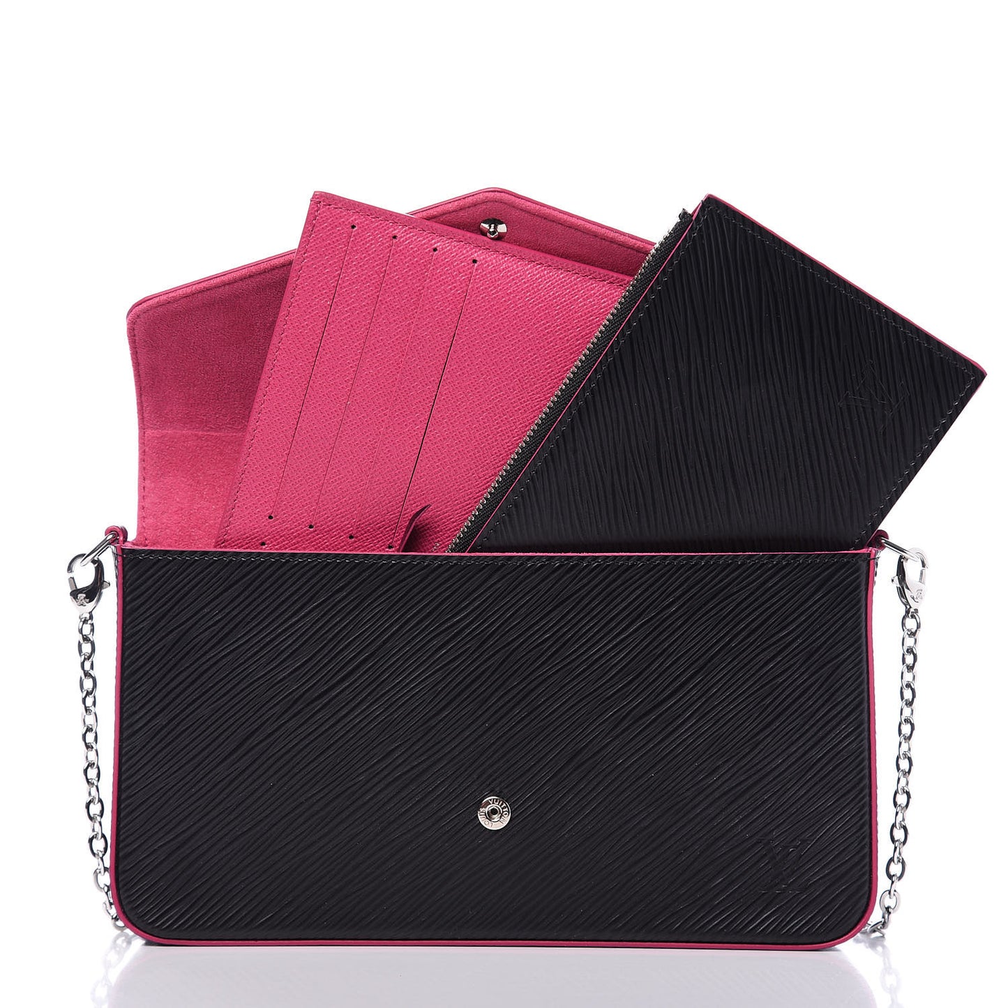 Epi Pochette Felicie Black Hot Pink