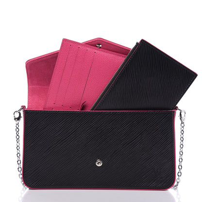 Louis Vuitton Epi Pochette Felicie Black Hot Pink 7 of 10
