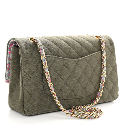 Chanel Toile Quilted Medium Cuba Double Flap Khaki 3 of 10