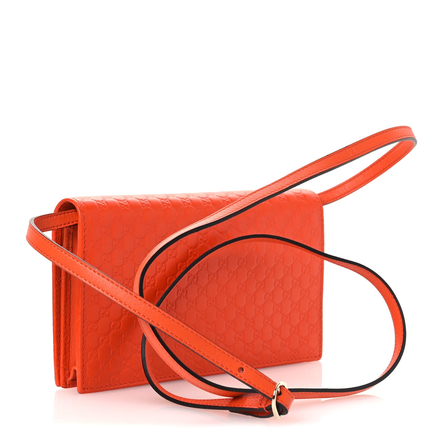Soft Microguccissima Crossbody Wallet Sun Orange