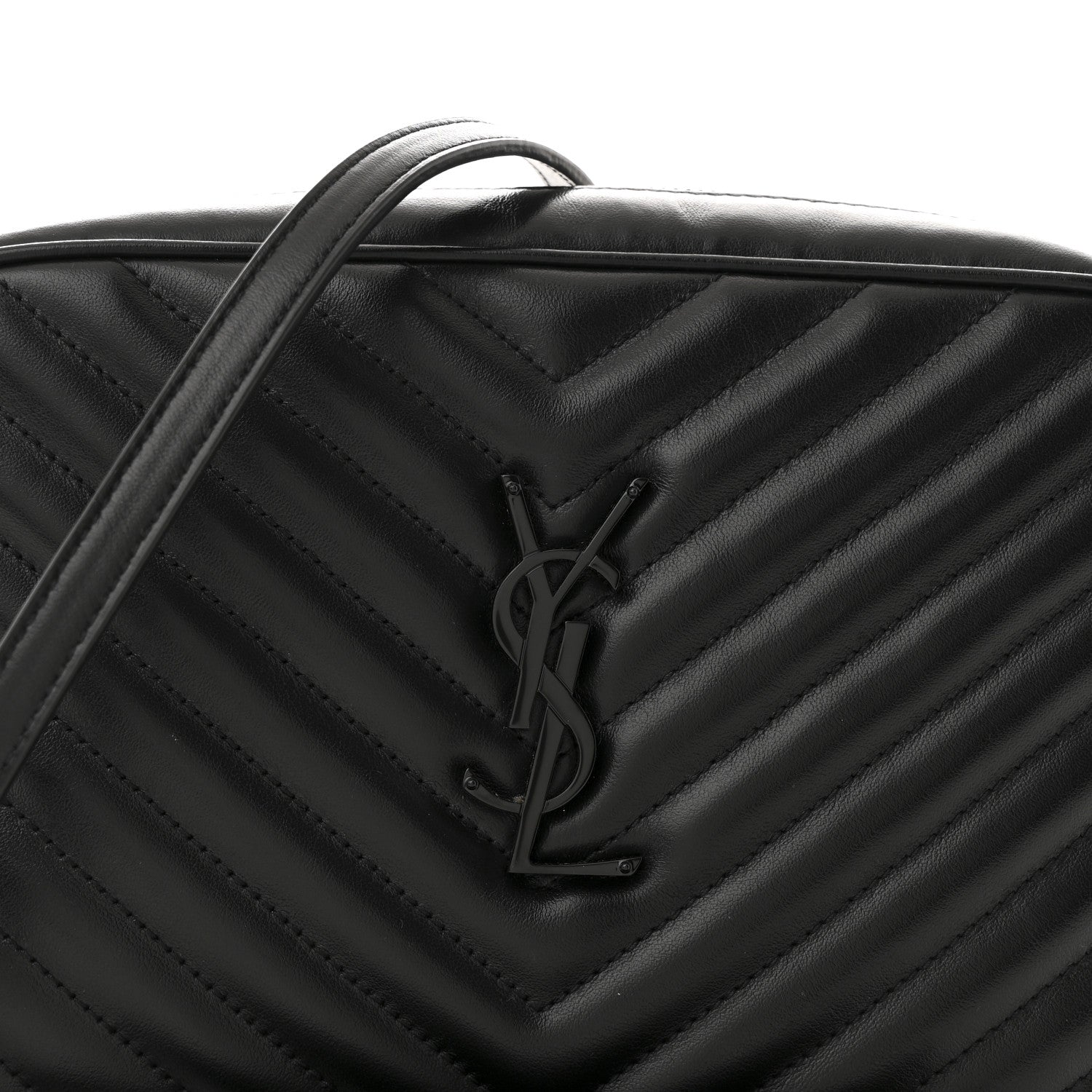 Saint Laurent Calfskin Matelasse Monogram Monochrome Lou Camera Bag Black 8 of 10