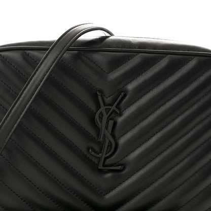Saint Laurent Calfskin Matelasse Monogram Monochrome Lou Camera Bag Black 8 of 10