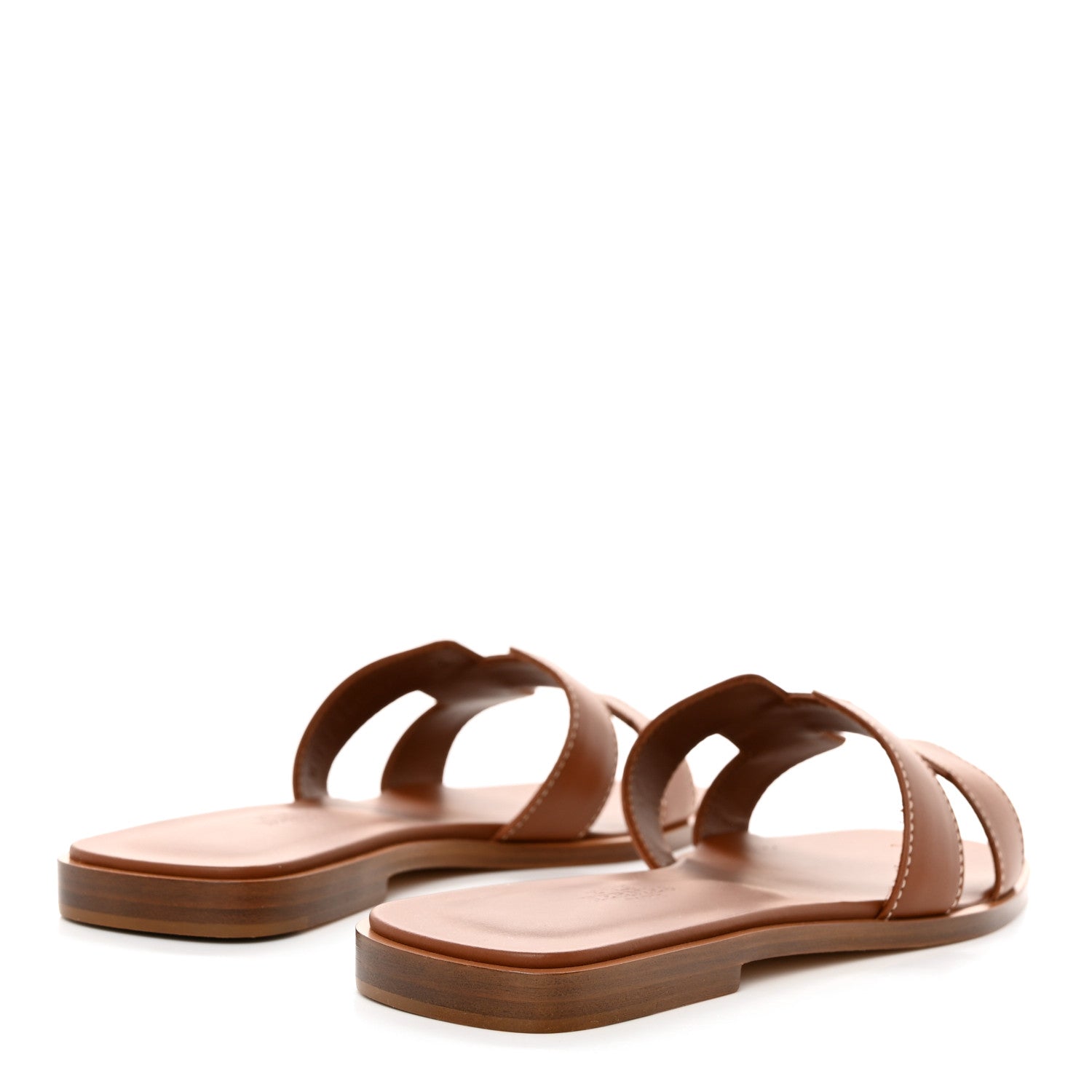 Hermes Box Calfskin Oran Sandals 36.5 Gold 4 of 9