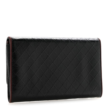Chanel Calfskin Diamond Stitched Flap Wallet Black 3 of 15