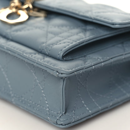 Christian Dior Lambskin Cannage Lady Dior Chain Pouch Cloud Blue 7 of 8