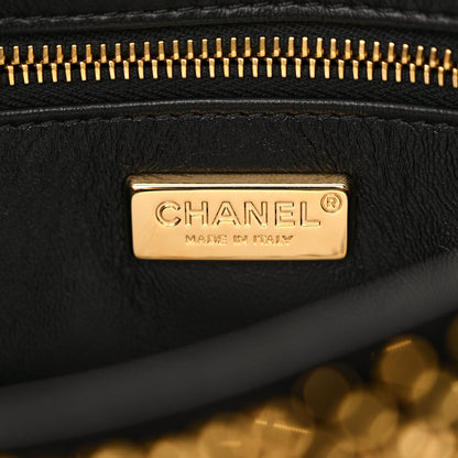 Chanel Velvet Strass Evening Flap Bag Black Gold 6 of 11