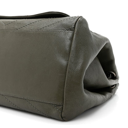 Saint Laurent Vintage Lambskin Chevron Monogram Medium Nolita Military Olive 9 of 13