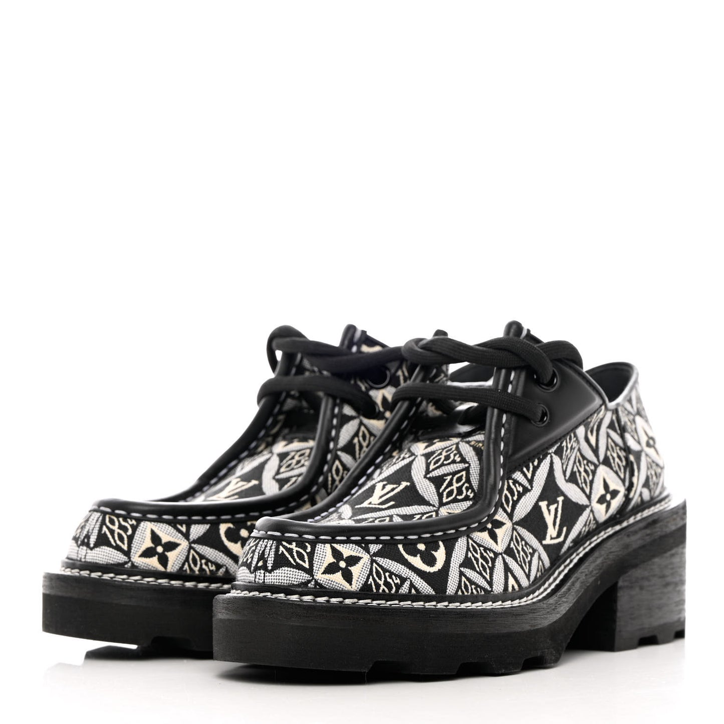 Jacquard Calfskin Since 1854 Beaubourg Platform Derby 37 Gray