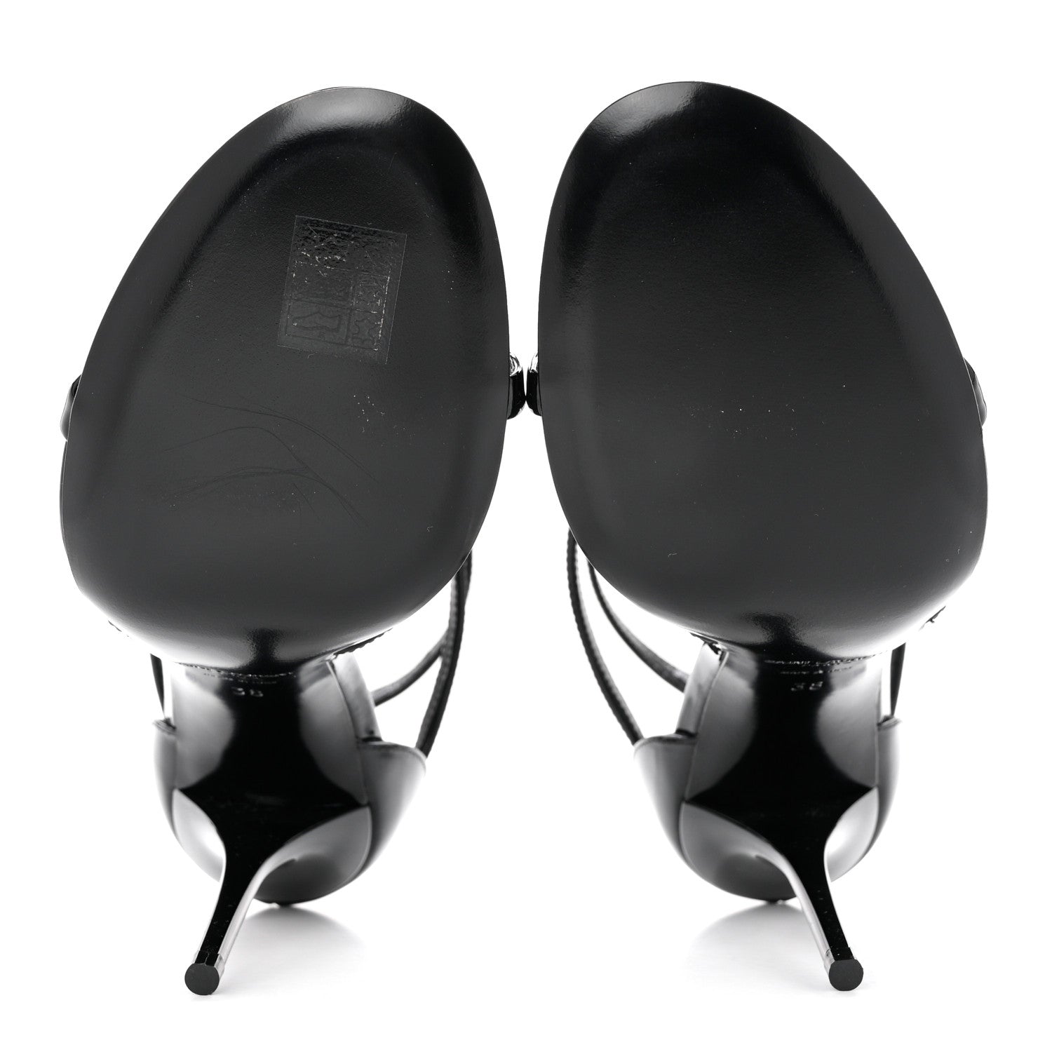 Saint Laurent Patent Cassandra 100 Sandals 38 Black 5 of 9