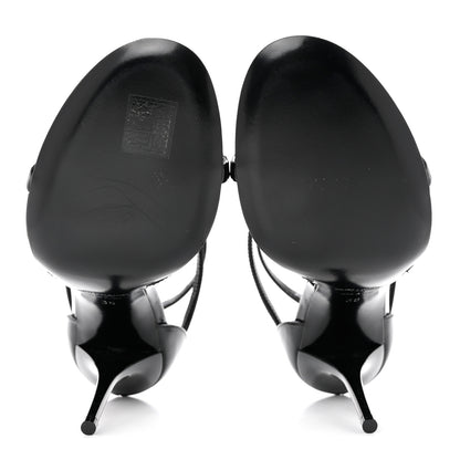 Saint Laurent Patent Cassandra 100 Sandals 38 Black 5 of 9