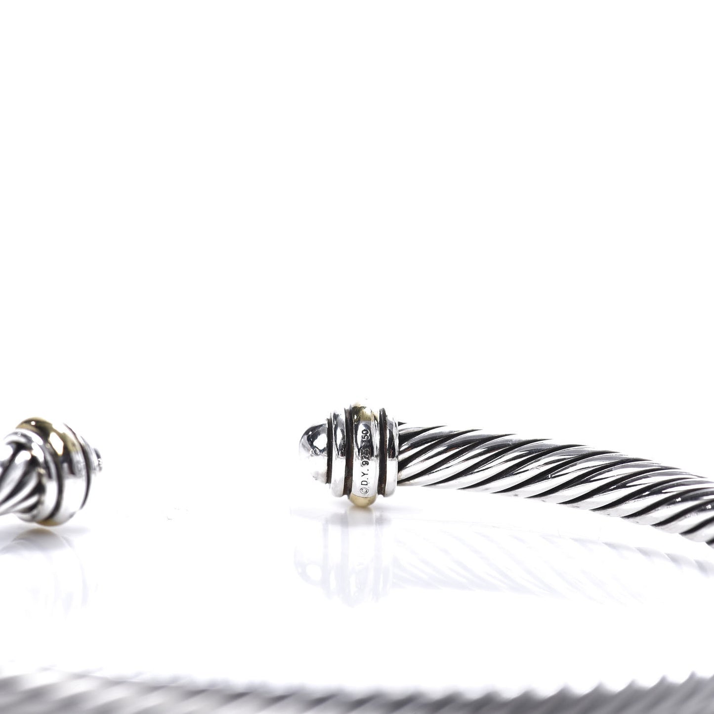Sterling Silver 18K Yellow Gold 4mm Cable Classics Bracelet