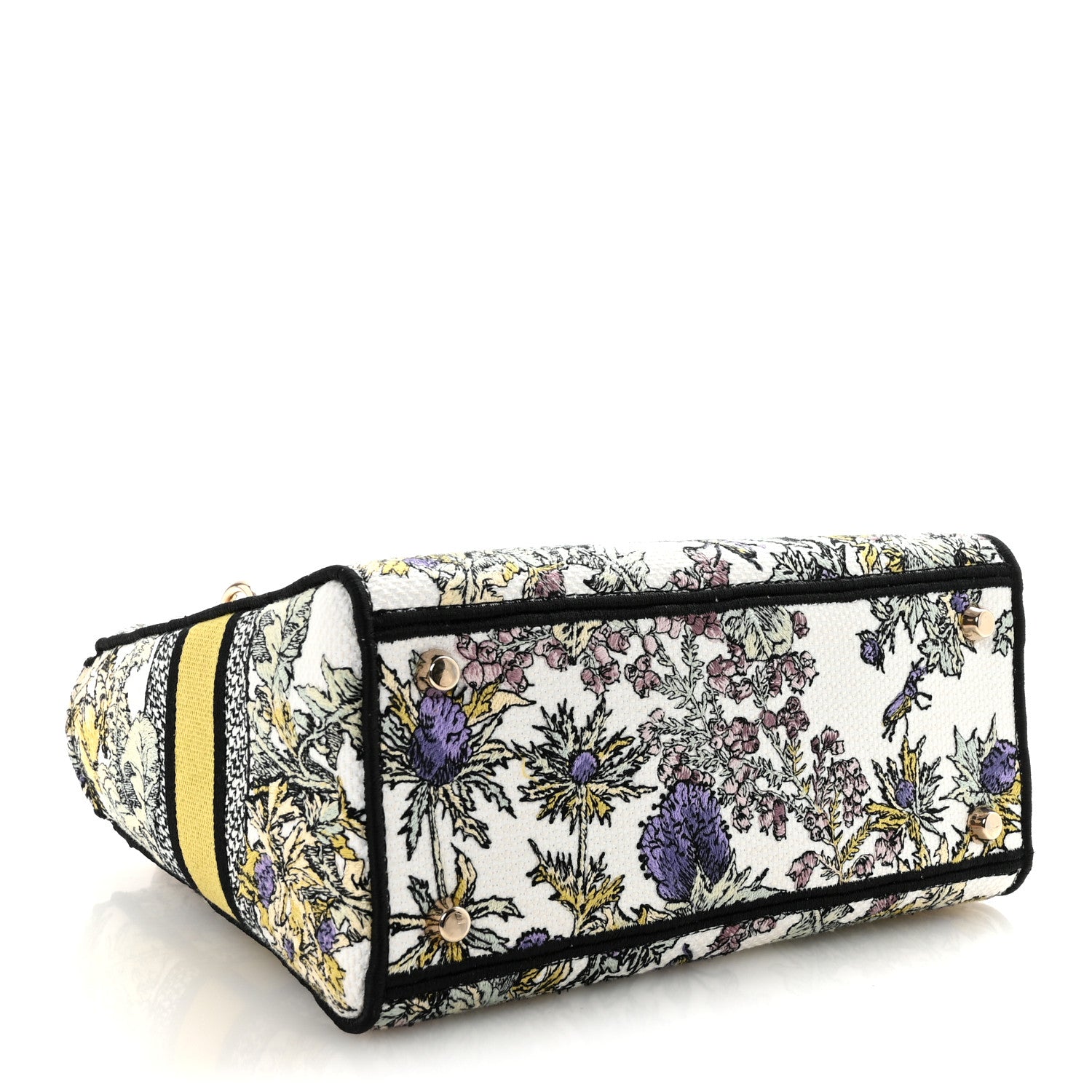 Christian Dior Canvas Embroidered Chardons Toile De Jouy Medium Lady D-Lite Latte Multicolor 4 of 9