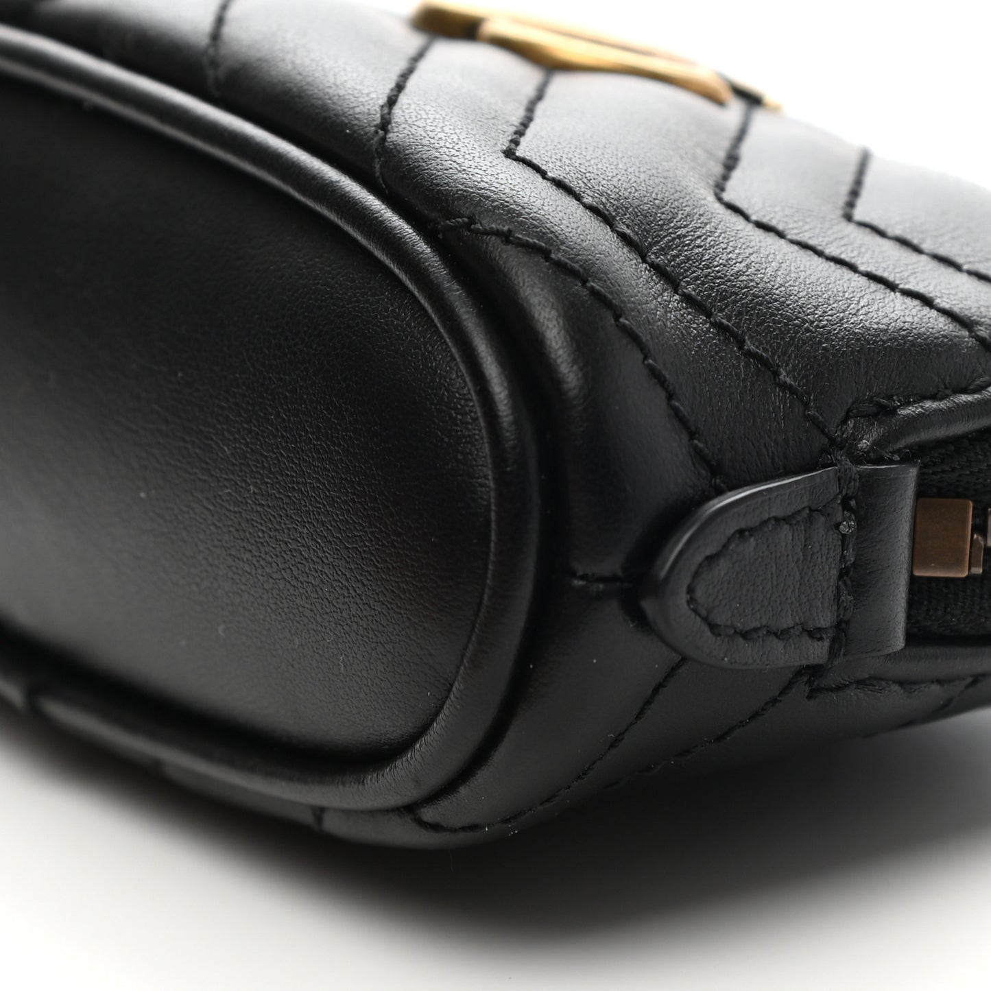 Calfskin Matelasse GG Marmont Key Pouch Black