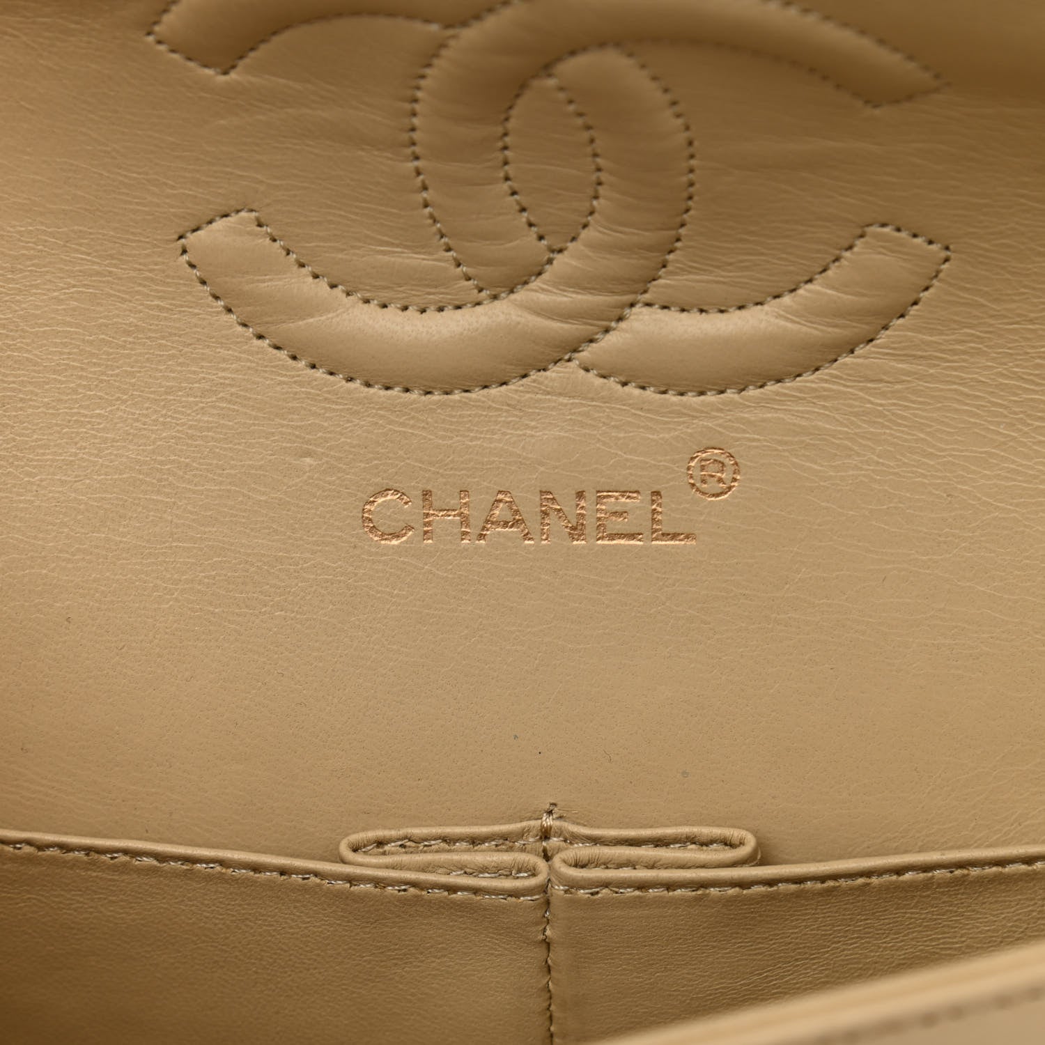 Chanel Lambskin Quilted Medium Double Flap Beige 5 of 10
