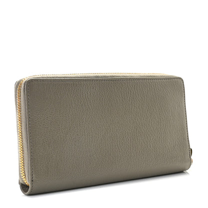 Balenciaga Chevre Gold Metallic Edge Hardware Zip Around Wallet Gris Taupe 3 of 6