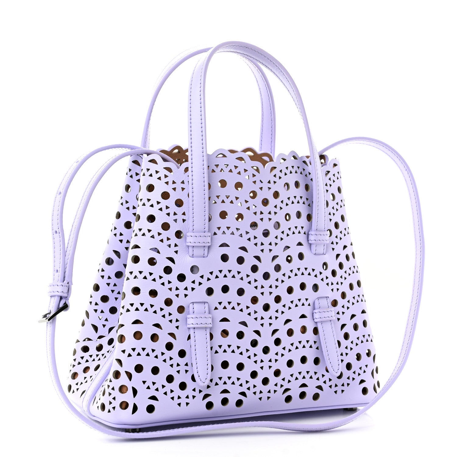 Alaia Calfskin Vienne Wave Mina 20 Bag Parme Clair 4 of 11
