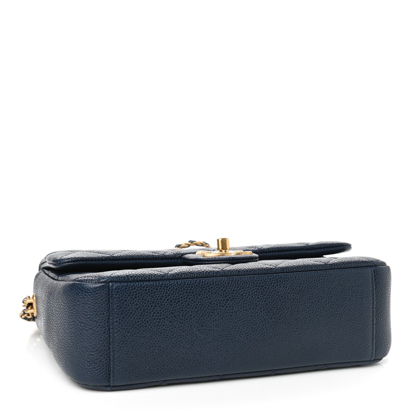 Caviar Quilted Chain Soul Flap Navy Blue