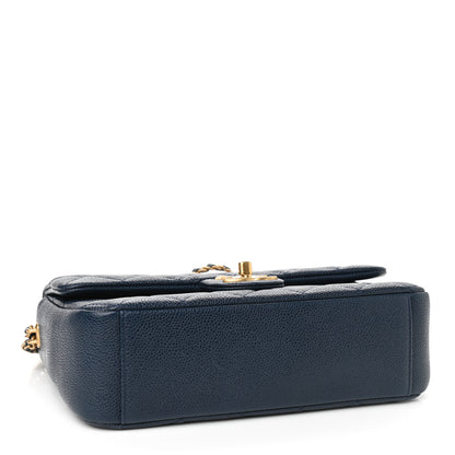 Chanel Caviar Quilted Chain Soul Flap Navy Blue 3 of 8
