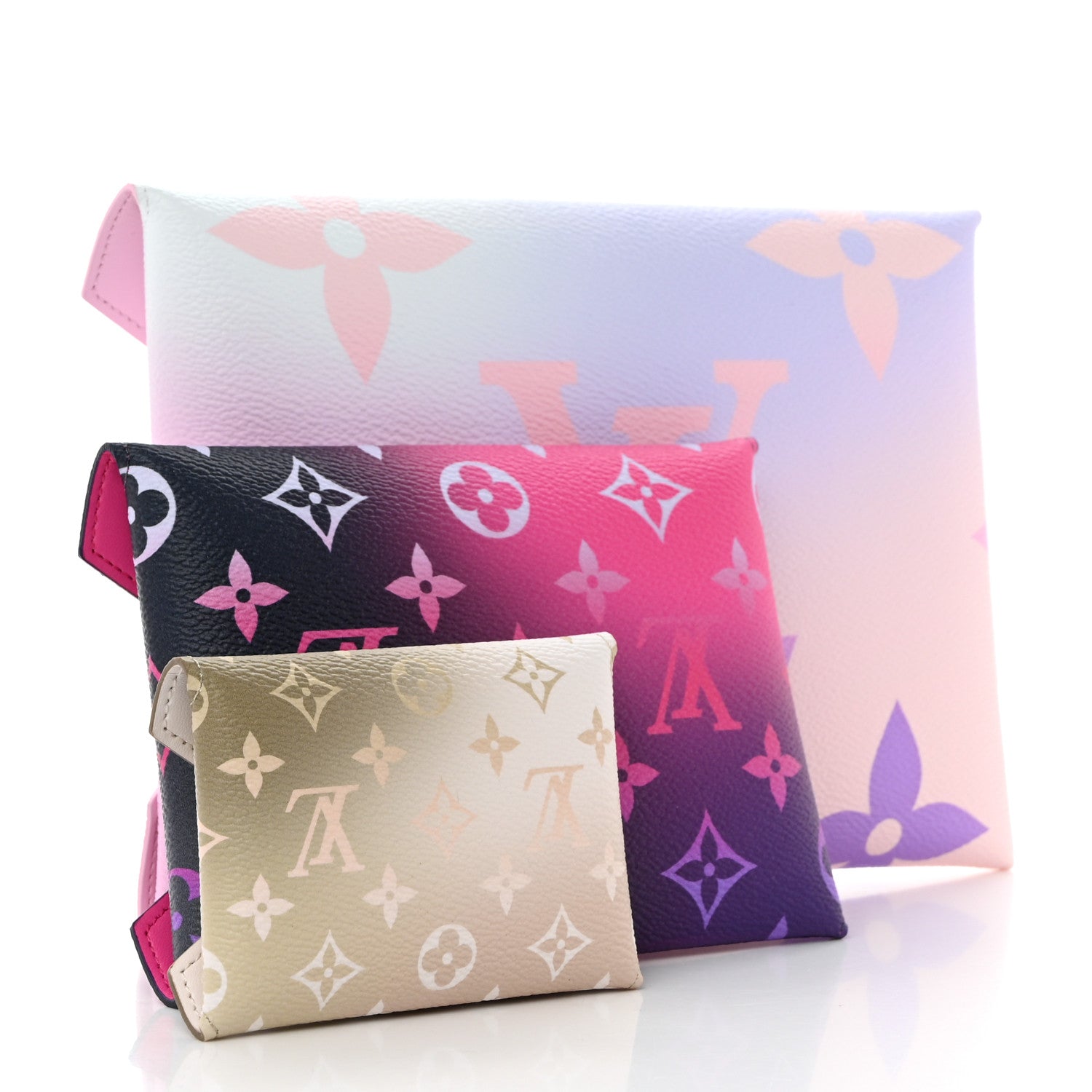 Louis Vuitton Monogram Giant Spring in the City Kirigami Pochette Set Sunrise Pastel Midnight Fuchsia Sunset Kaki 3 of 11