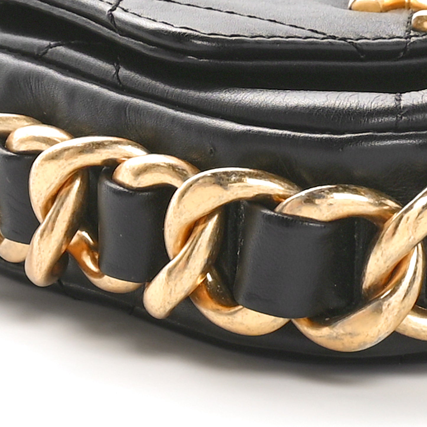 Calfskin Quilted Mini Framing Chain Bag Black