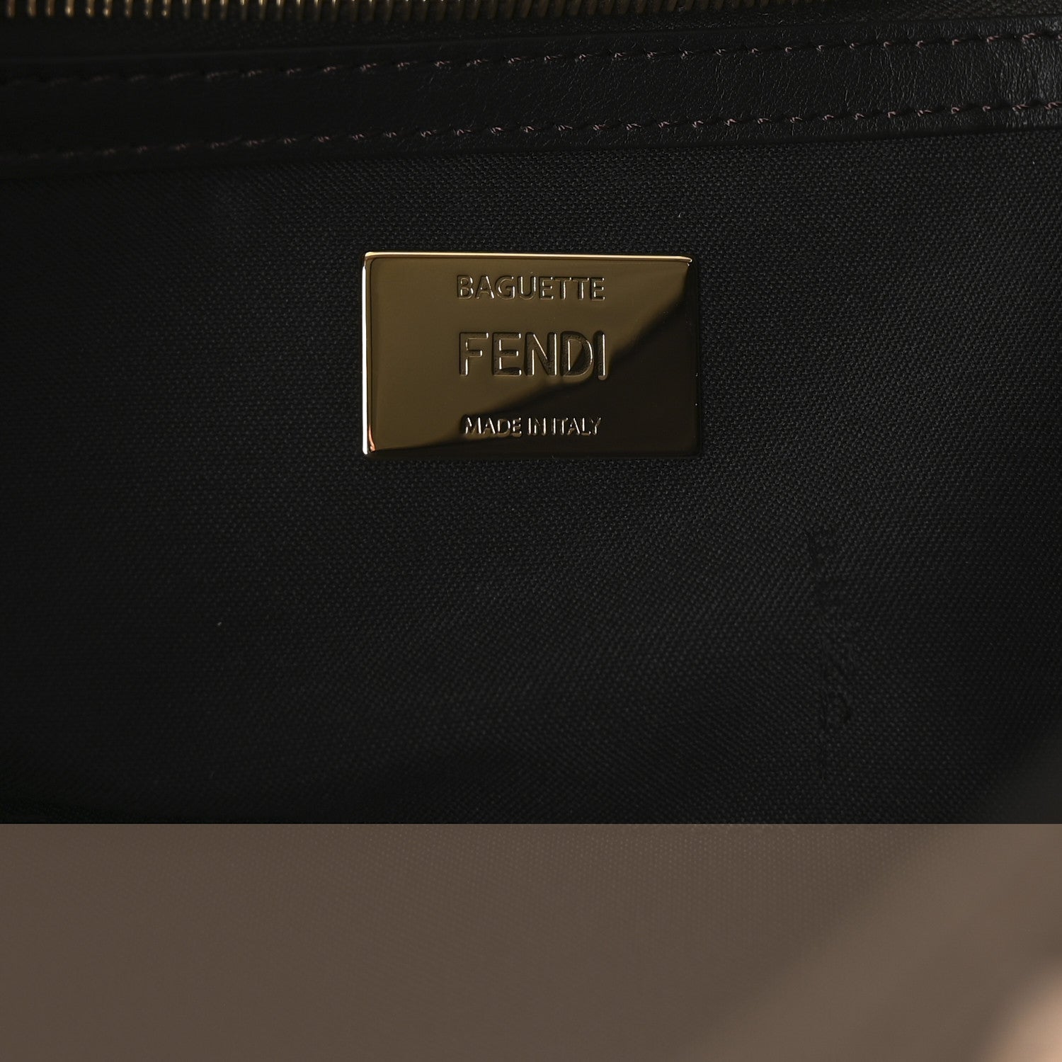 Fendi Fabric Jacquard Paillettes Vitello Seta FF 1974 Baguette Testa di Moro Real Ebano 6 of 9