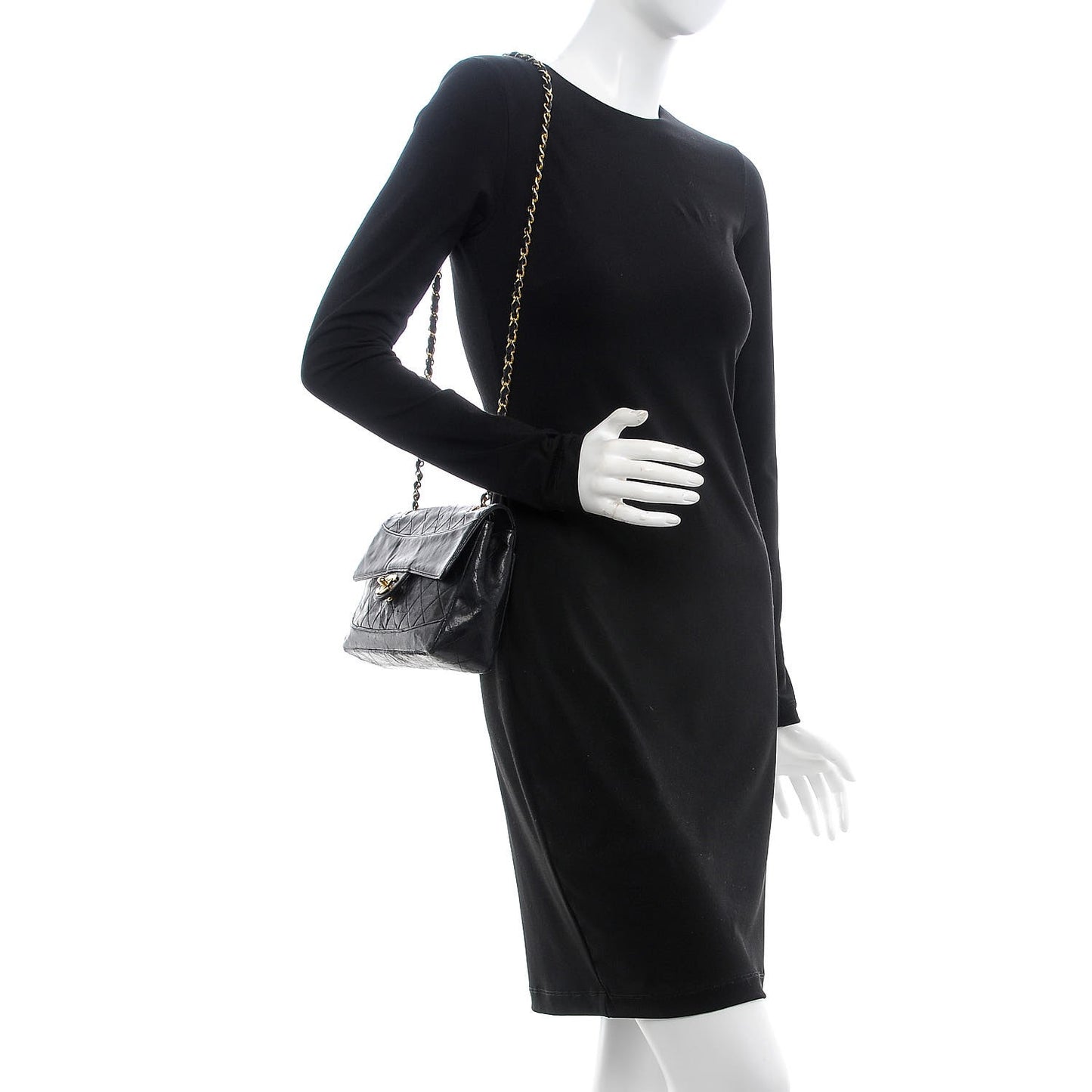 Lambskin Quilted Medium Single Flap Black