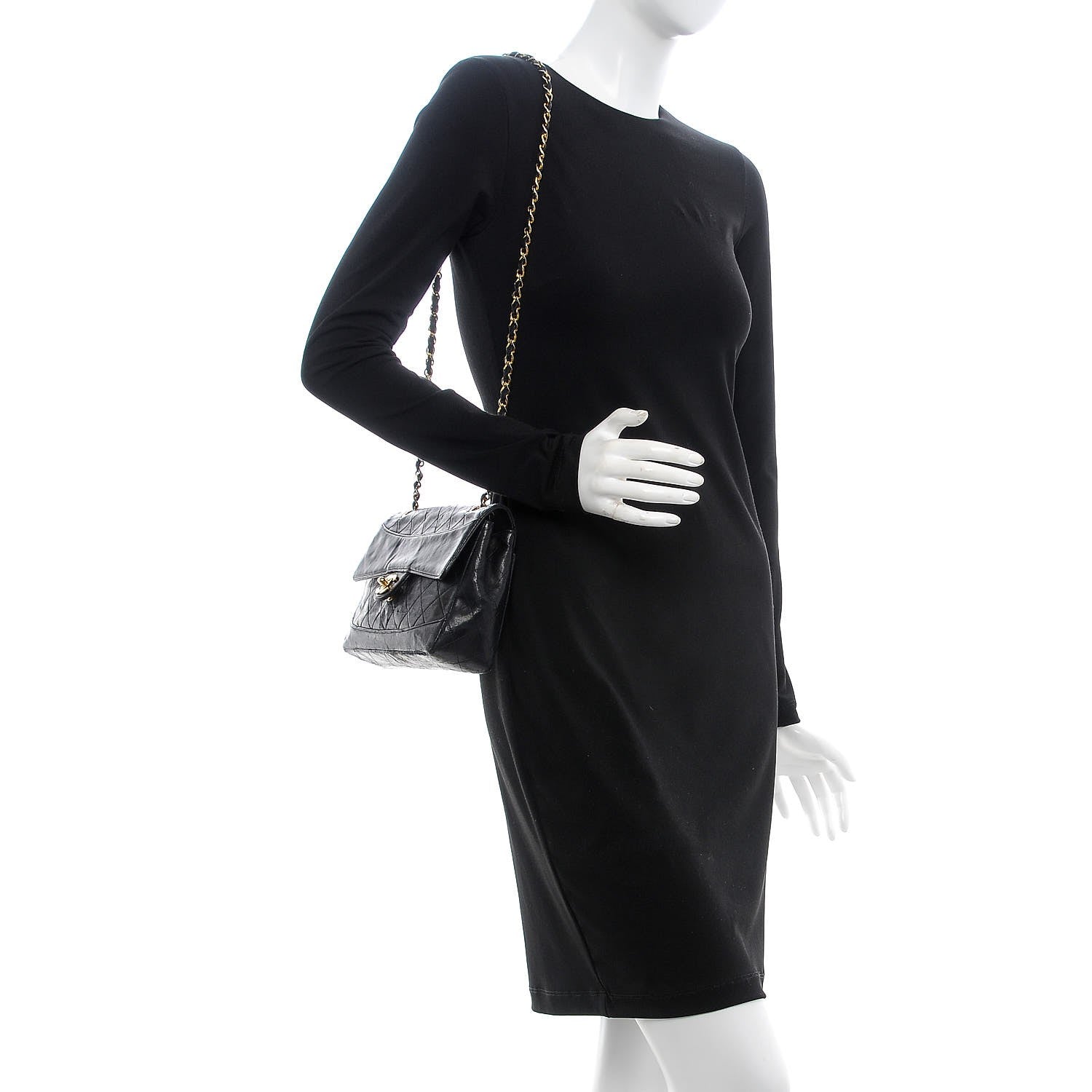 Chanel Lambskin Quilted Medium Single Flap Black 2 of 24