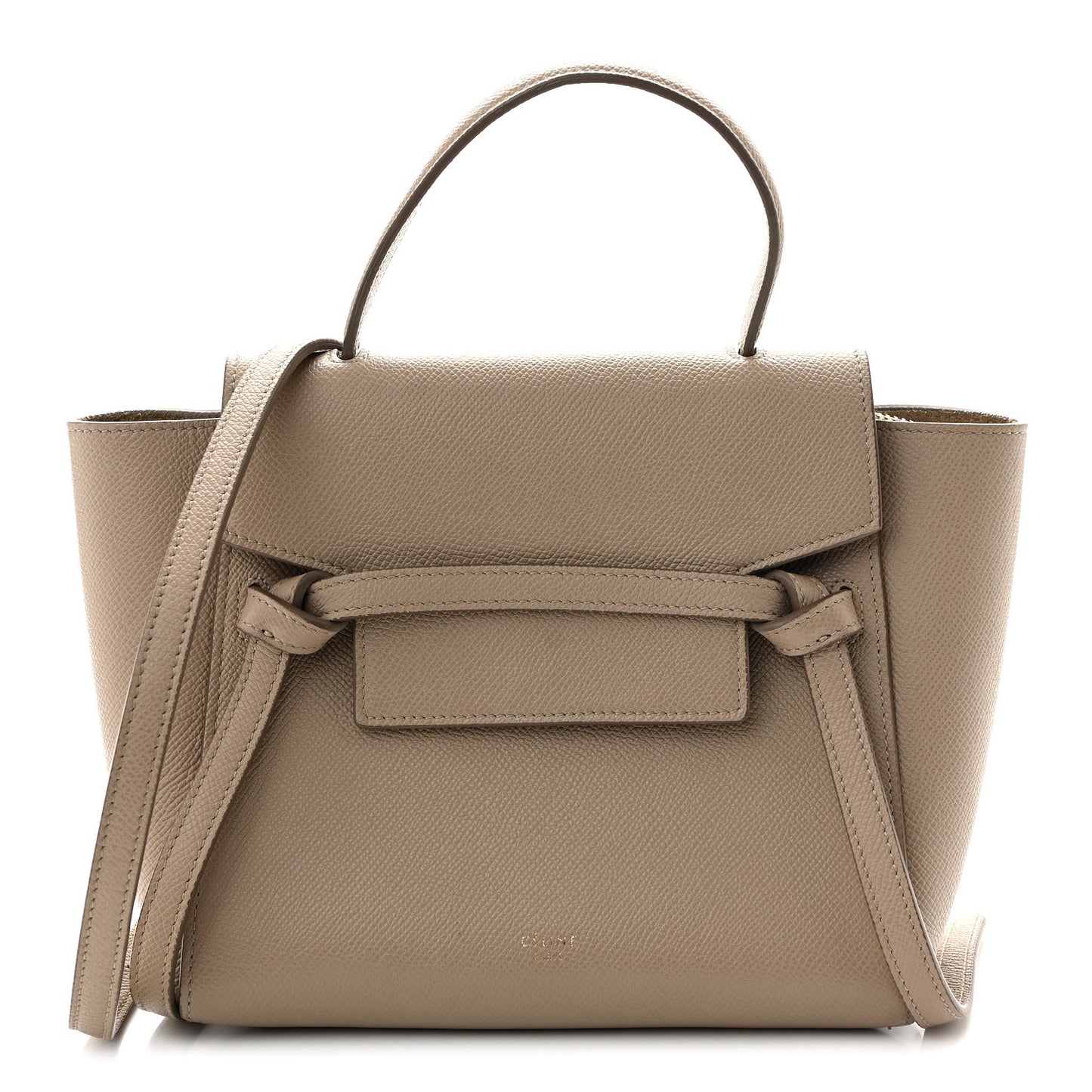 Grained Calfskin Nano Belt Bag Light Taupe