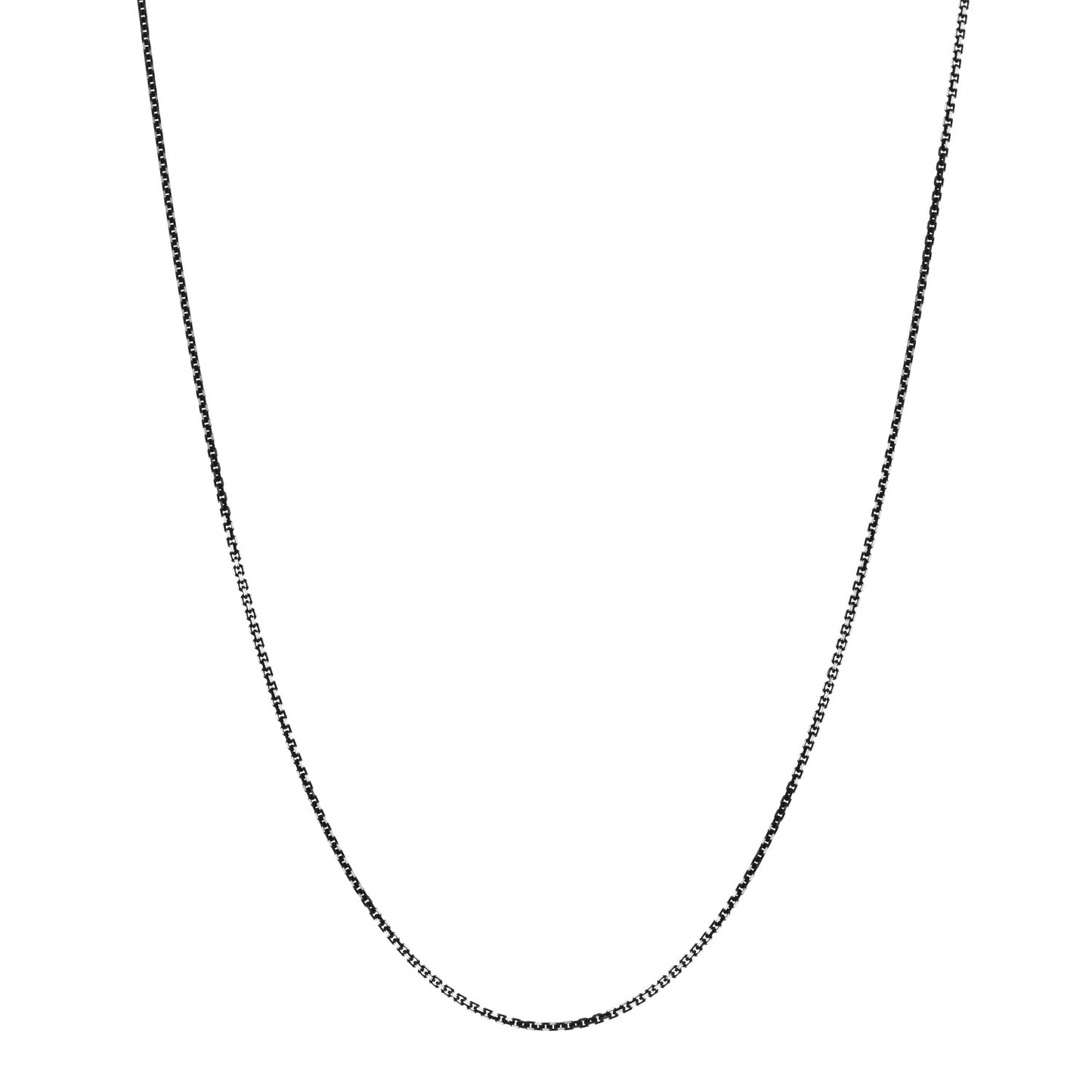 Sterling Silver Enamel 1.75mm Chain Necklace Black 30"