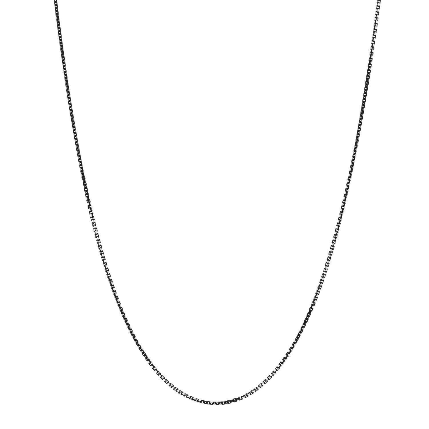 Tiffany Sterling Silver Enamel 1.75mm Chain Necklace Black 30" 1 of 5