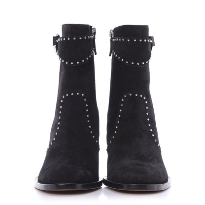 Givenchy Suede Calfskin Elegant Studded Ankle Boots 37 Black 2 of 10