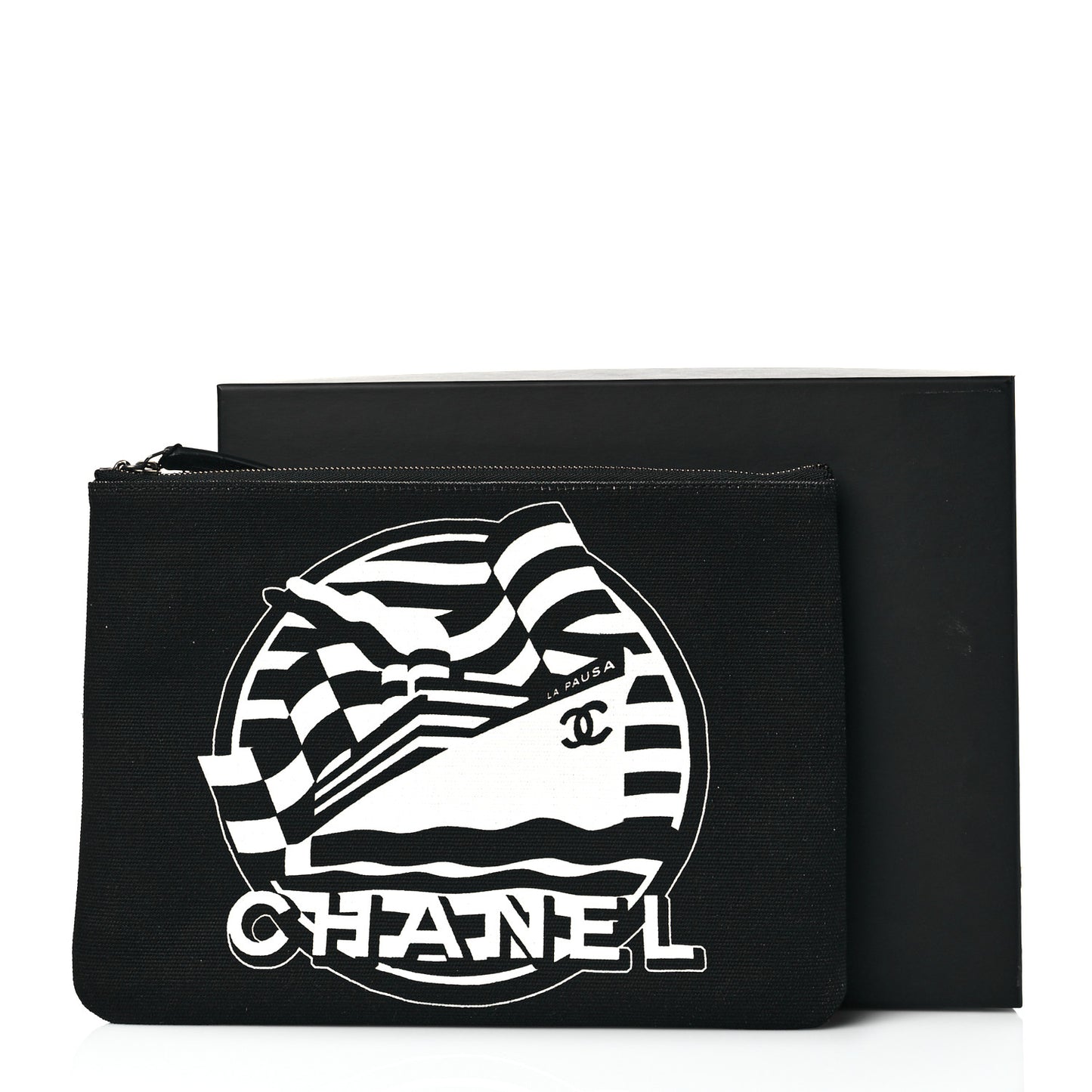 Canvas La Pausa Large Cosmetic Case Black