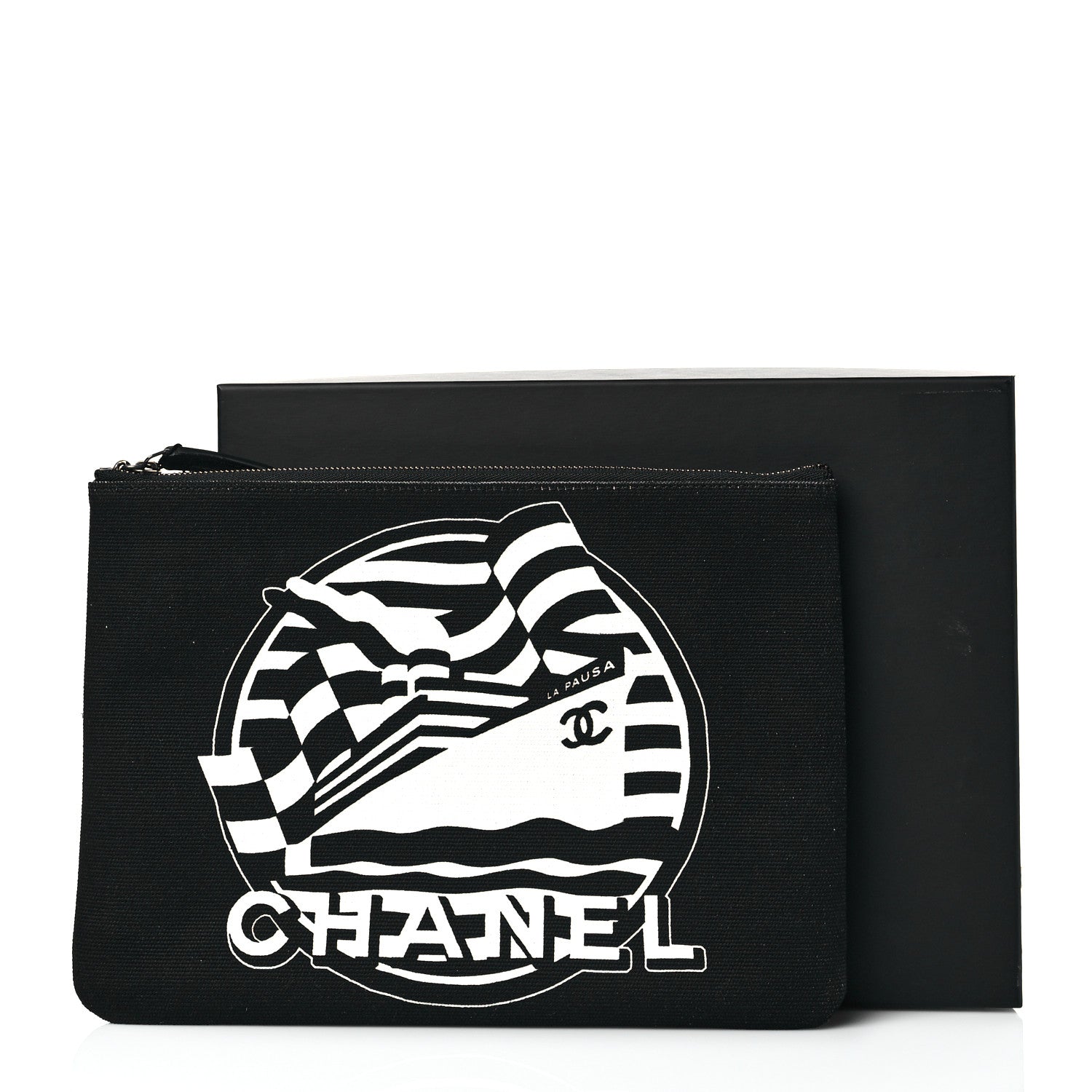 Chanel Canvas La Pausa Large Cosmetic Case Black 11 of 11
