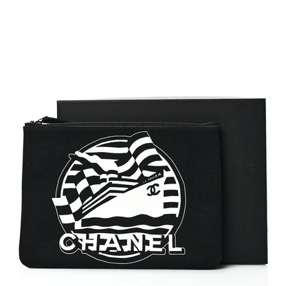 Chanel Canvas La Pausa Large Cosmetic Case Black 11 of 11