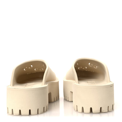 Gucci Rubber Monogram GG Go Through Platform Slide Clogs 38 Mystic White 6 of 12
