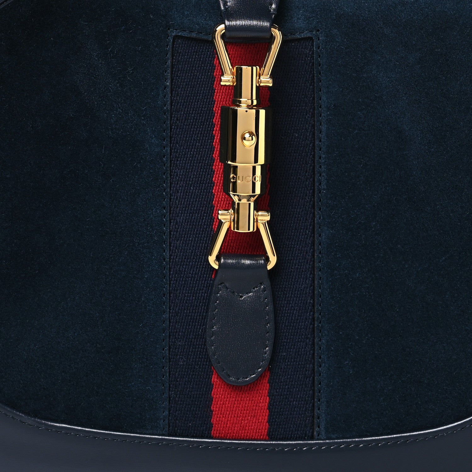Gucci Suede Boarded Dyana Lux Calfskin Suede Small Jackie 1961 Hobo Navy 8 of 10
